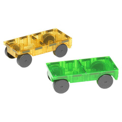 MAGNA-TILES Cars 2 Piece Expansion Set : Green & Yellow