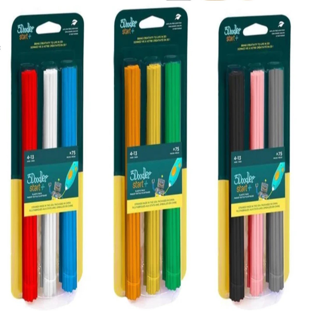 3Doodler Start+ 3D Printing refill Filament 75 Strands