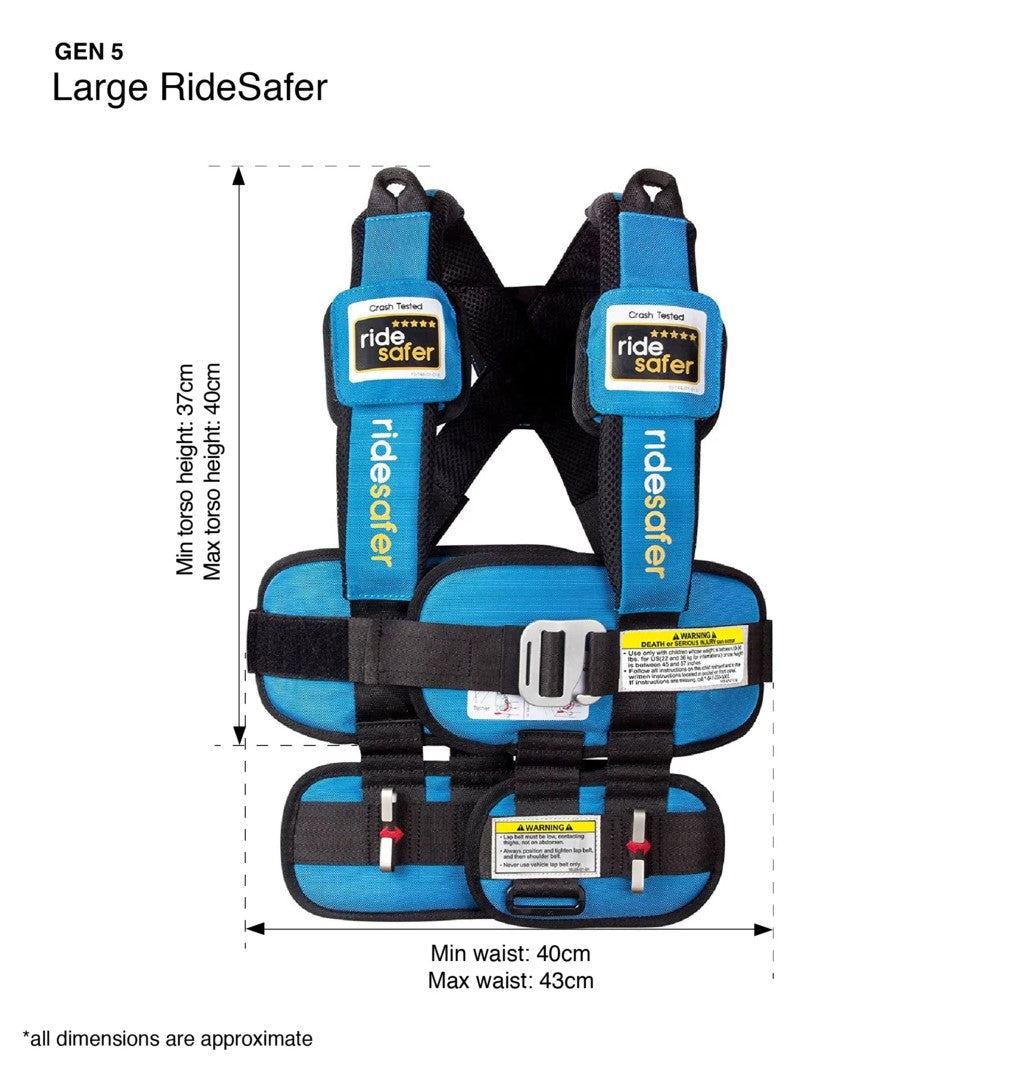 RIDESAFER Delight Travel Vest Gen 5 - Large Blue