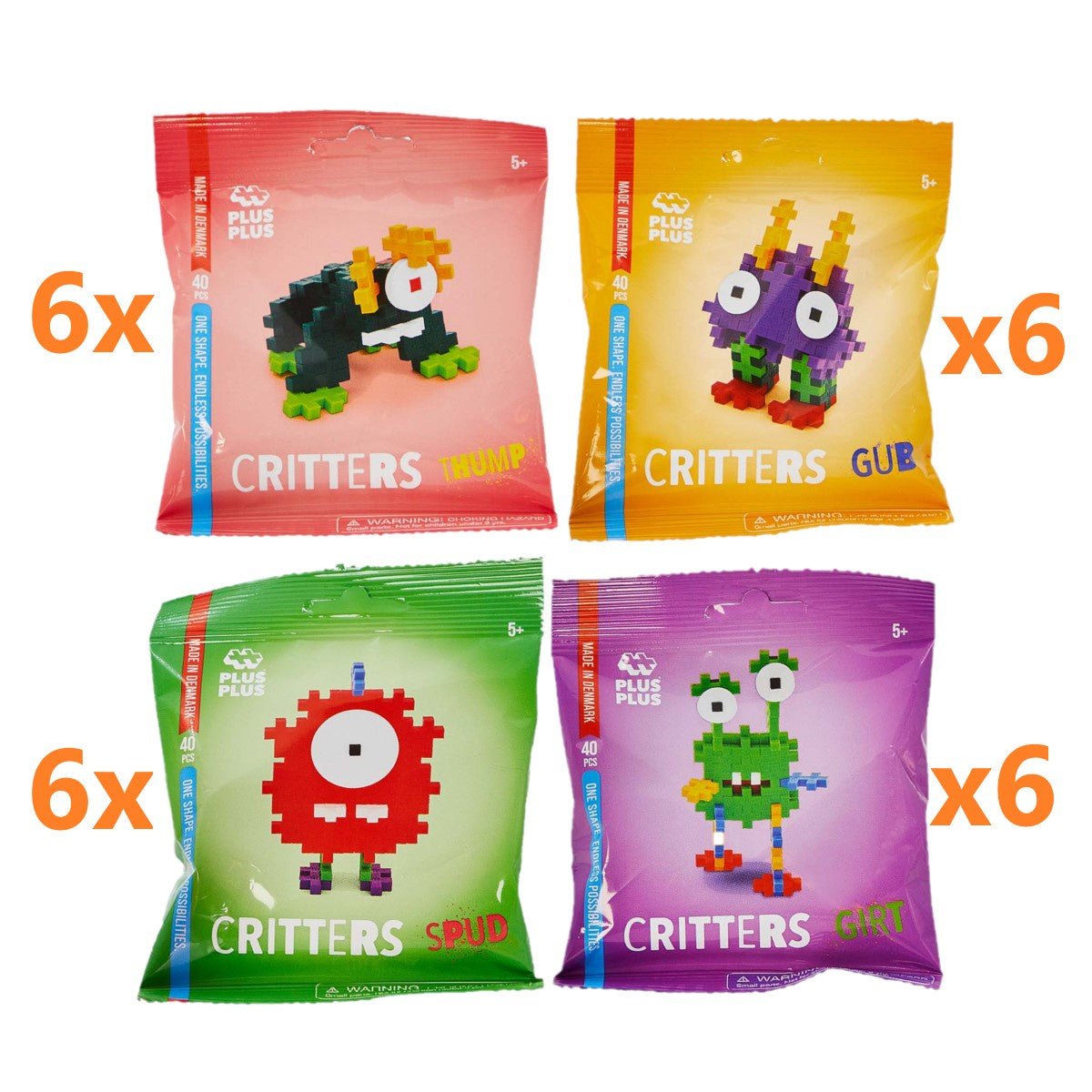 BUNDLE PLUS-PLUS Critters Party Pack bundle of 24 - GIRT/GUB/SPUD/THUMP (Usual Price: $189.60)