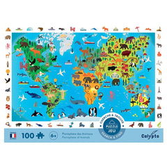 CALYPTO PUZZLE 100 P - Planisphere des Animaux - Planisphere of Animals
