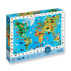CALYPTO PUZZLE 100 P - Planisphere des Animaux - Planisphere of Animals