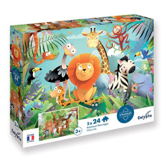 CALYPTO Puzzle 2*24 P - Animaux Sauvages