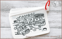 COLOUR ME MATS Emergency & Construction Vehicles (Colouring Mat Bundle)