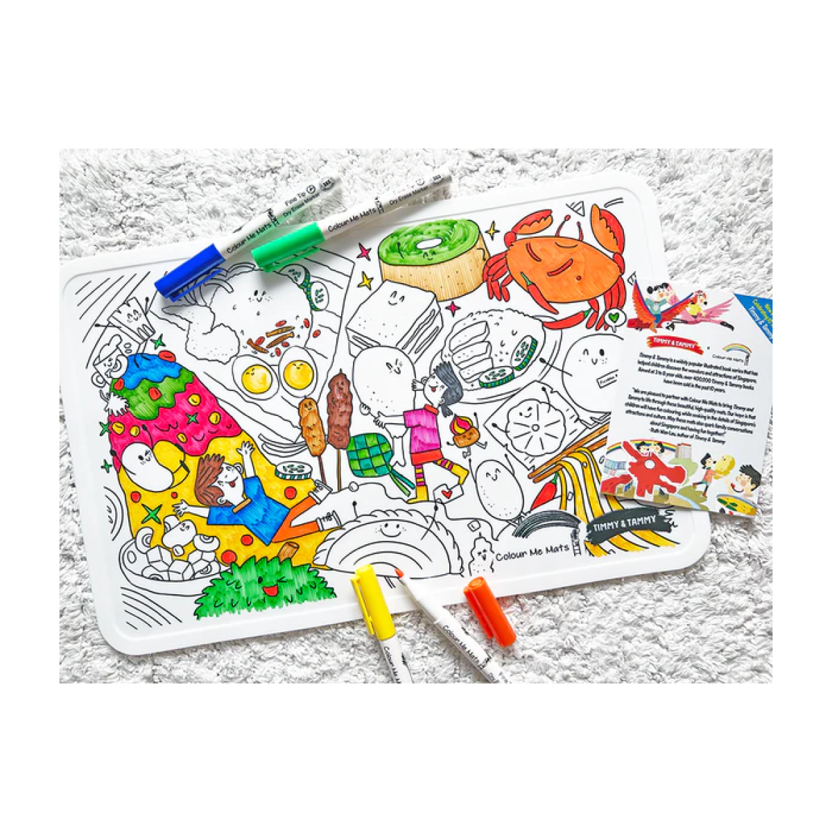 COLOUR ME  MATS Timmy & Tammy At The Food Court (Colouring Mat Bundle)