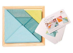 GRIMM'S Creative Set Tangram incl templates,Blue-green