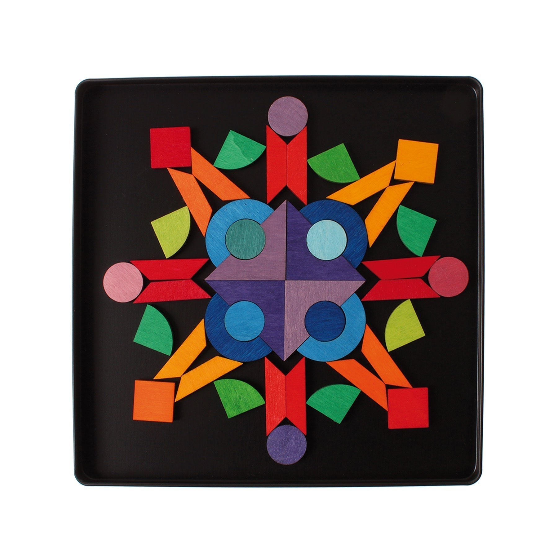 GRIMM'S mini magnetic Puzzle Triangle, Square, Circle with Sparkling Parts
