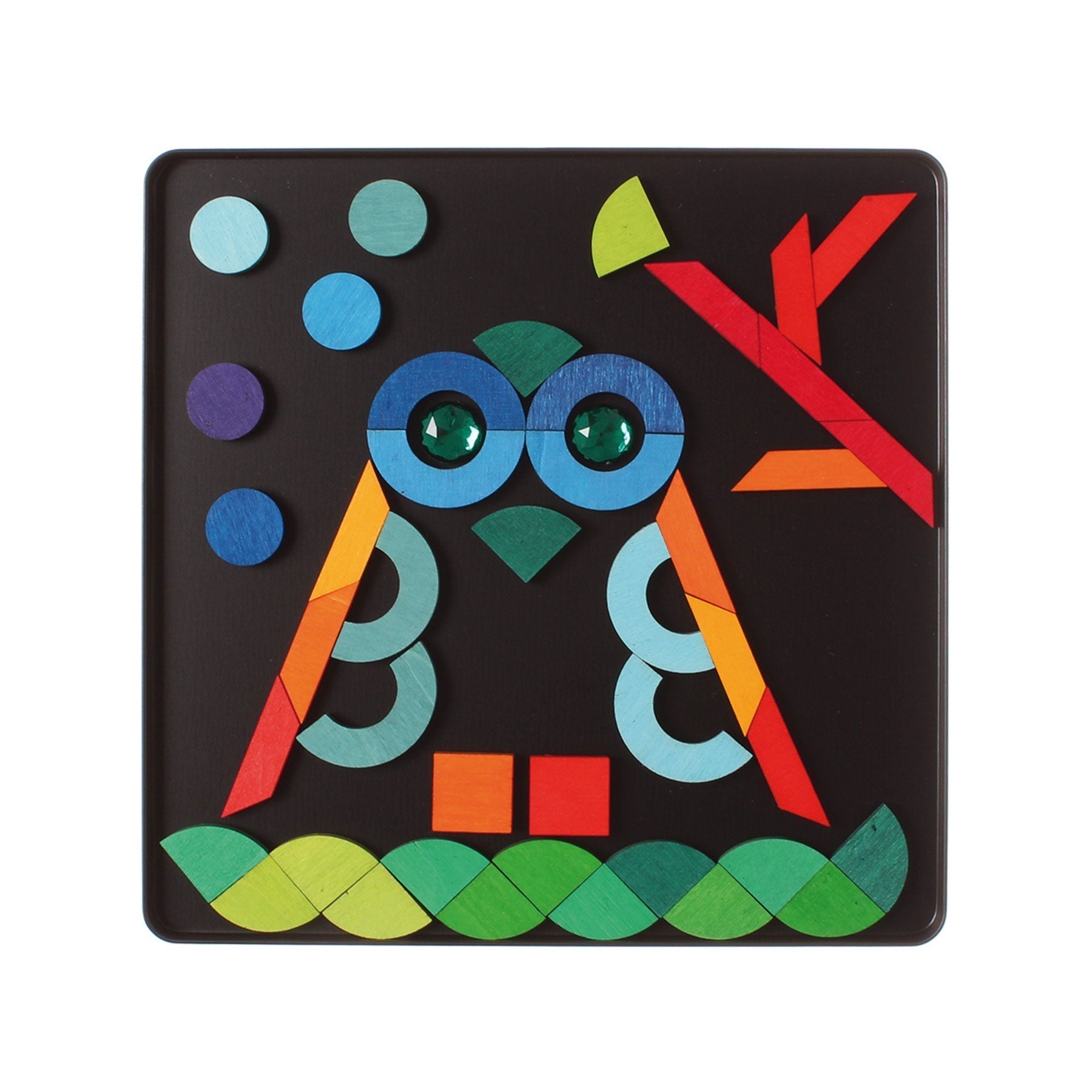 GRIMM'S mini magnetic Puzzle Triangle, Square, Circle with Sparkling Parts
