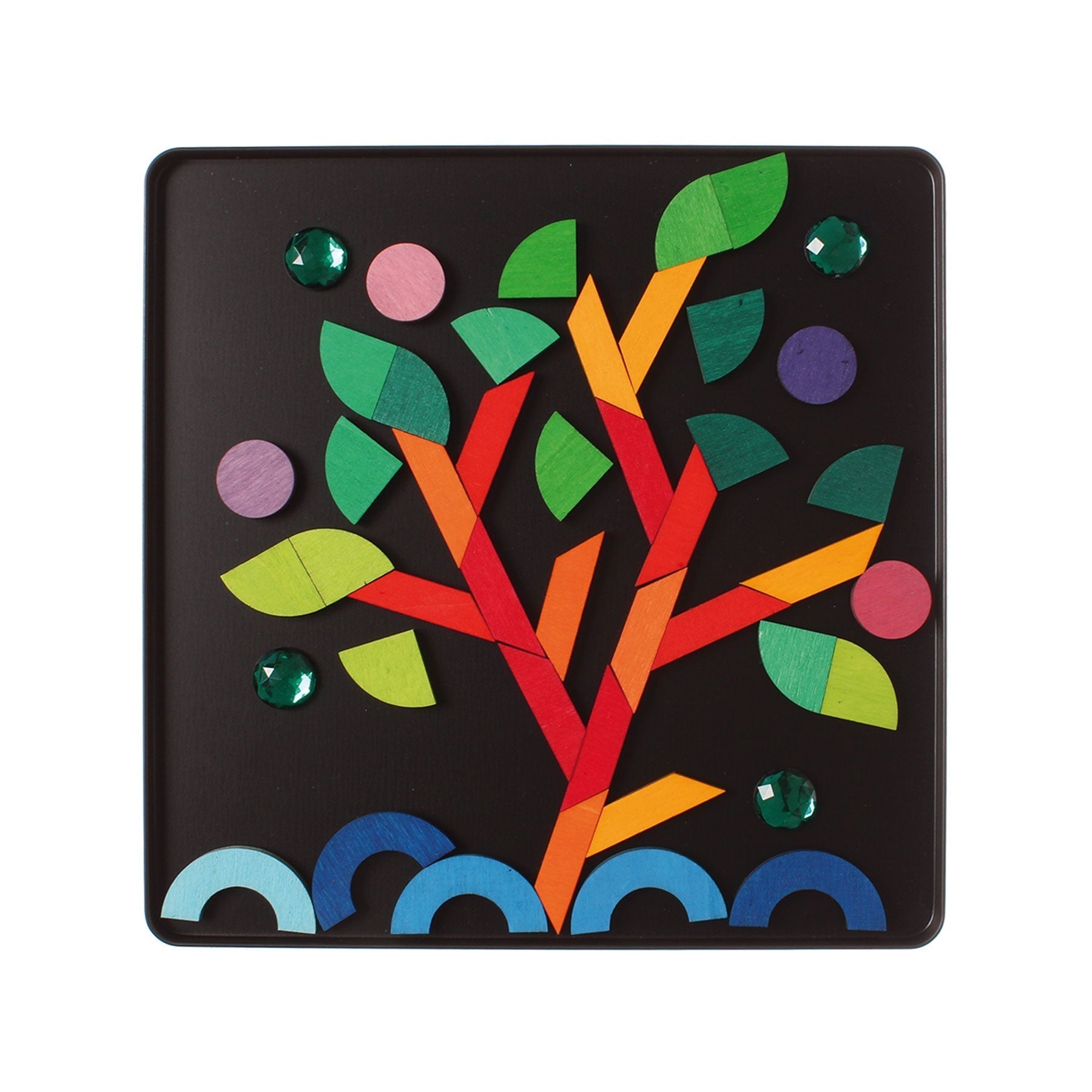 GRIMM'S mini magnetic Puzzle Triangle, Square, Circle with Sparkling Parts