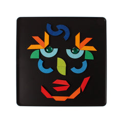 GRIMM'S mini magnetic Puzzle Triangle, Square, Circle with Sparkling Parts