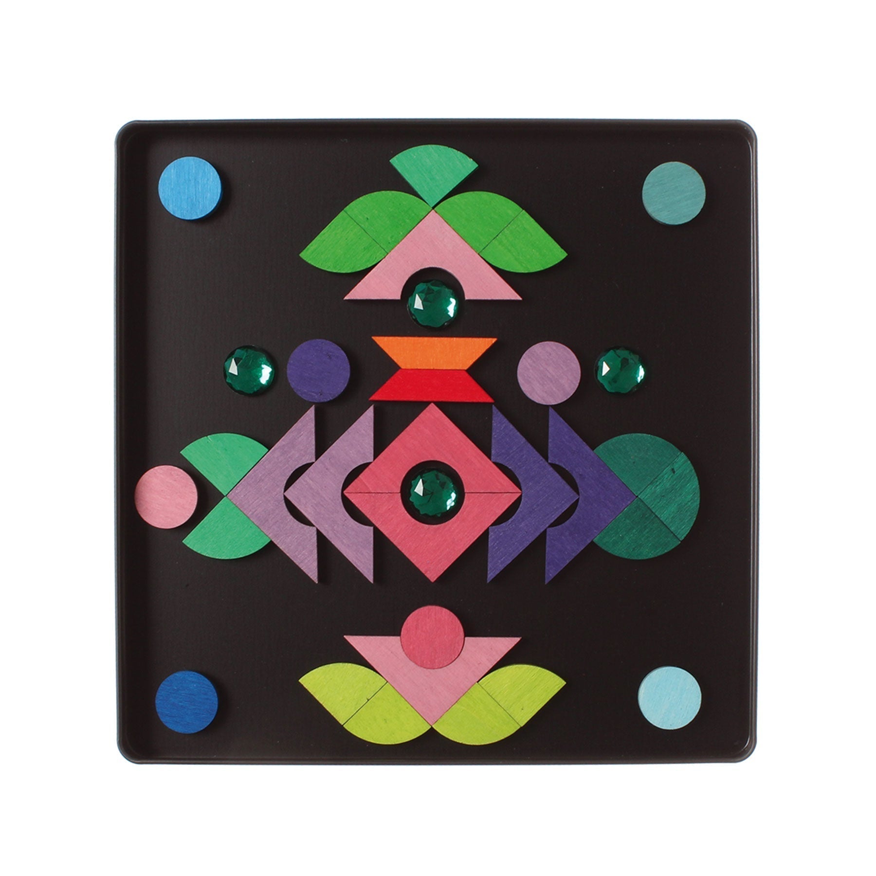 GRIMM'S mini magnetic Puzzle Triangle, Square, Circle with Sparkling Parts