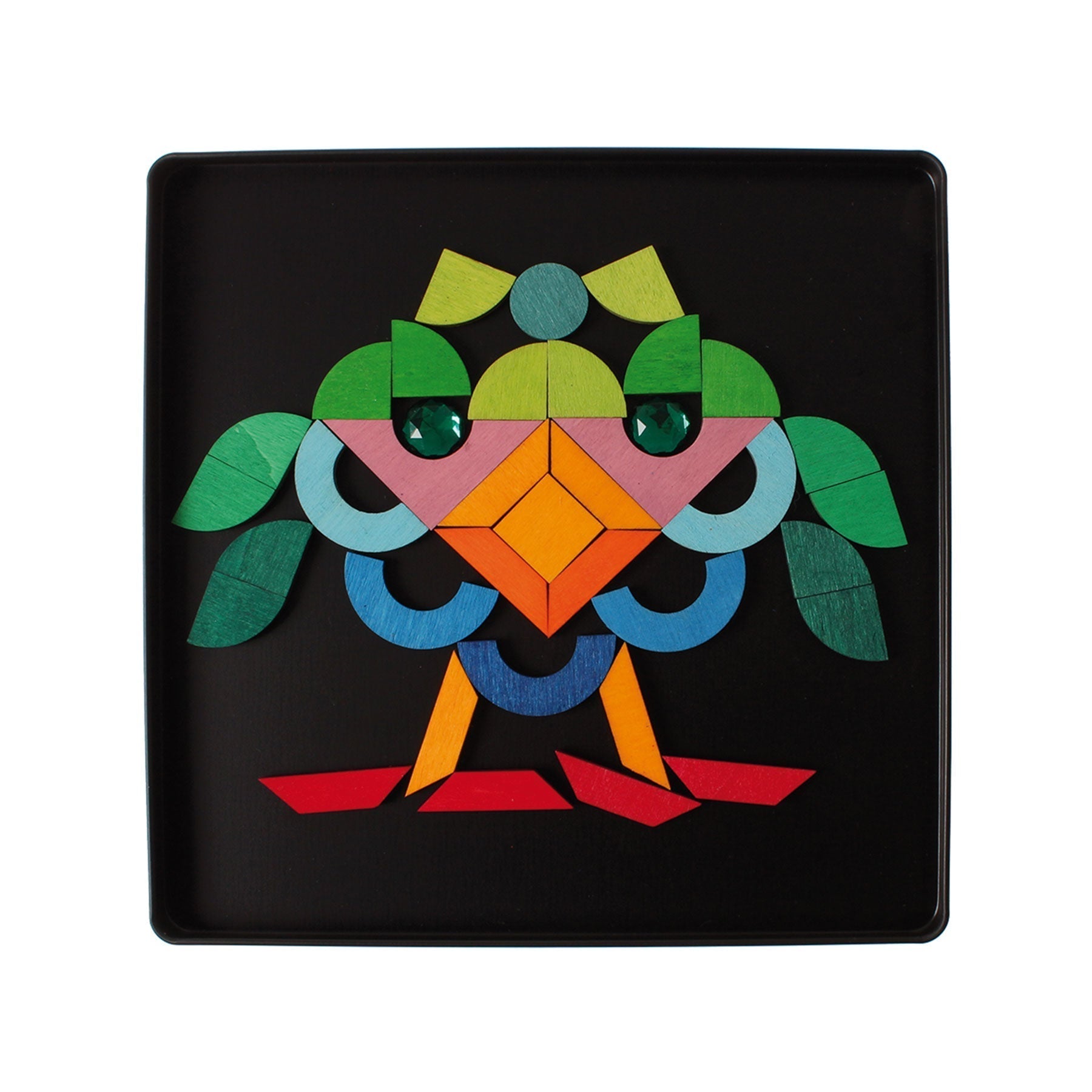 GRIMM'S mini magnetic Puzzle Triangle, Square, Circle with Sparkling Parts
