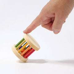 GRIMM'S mini rolling wheel with bells, rainbow colours