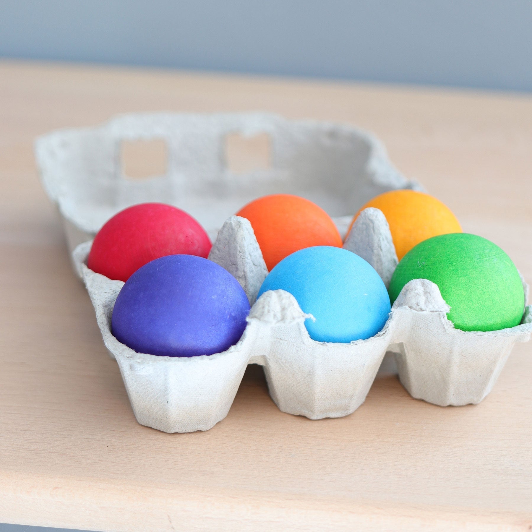 GRIMM'S Rainbow Balls / 6 Wooden Balls, Rainbow