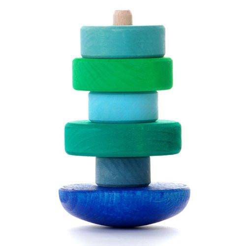 GRIMM'S wobbly stacking tower, blue-green (*)