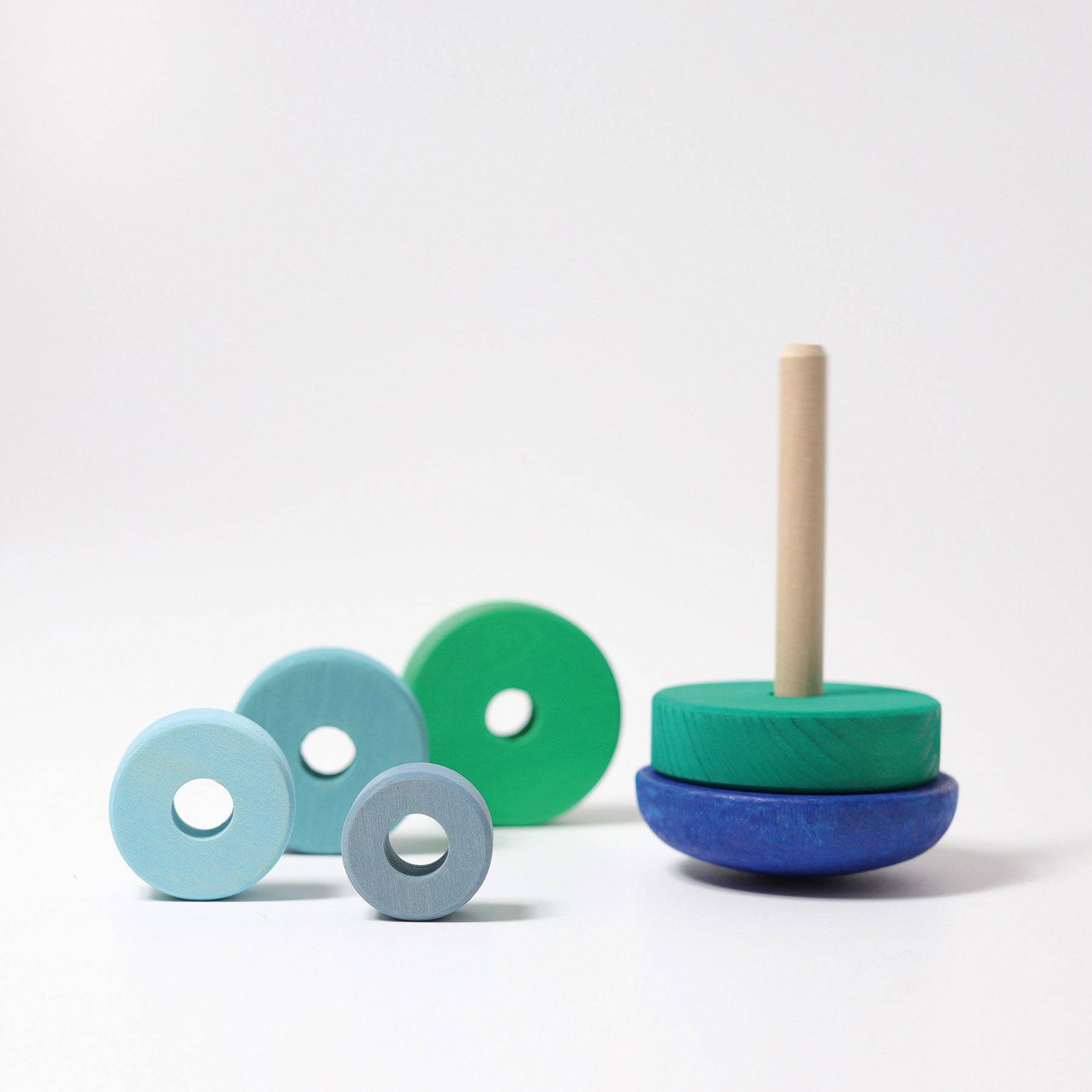 GRIMM'S wobbly stacking tower, blue-green (*)