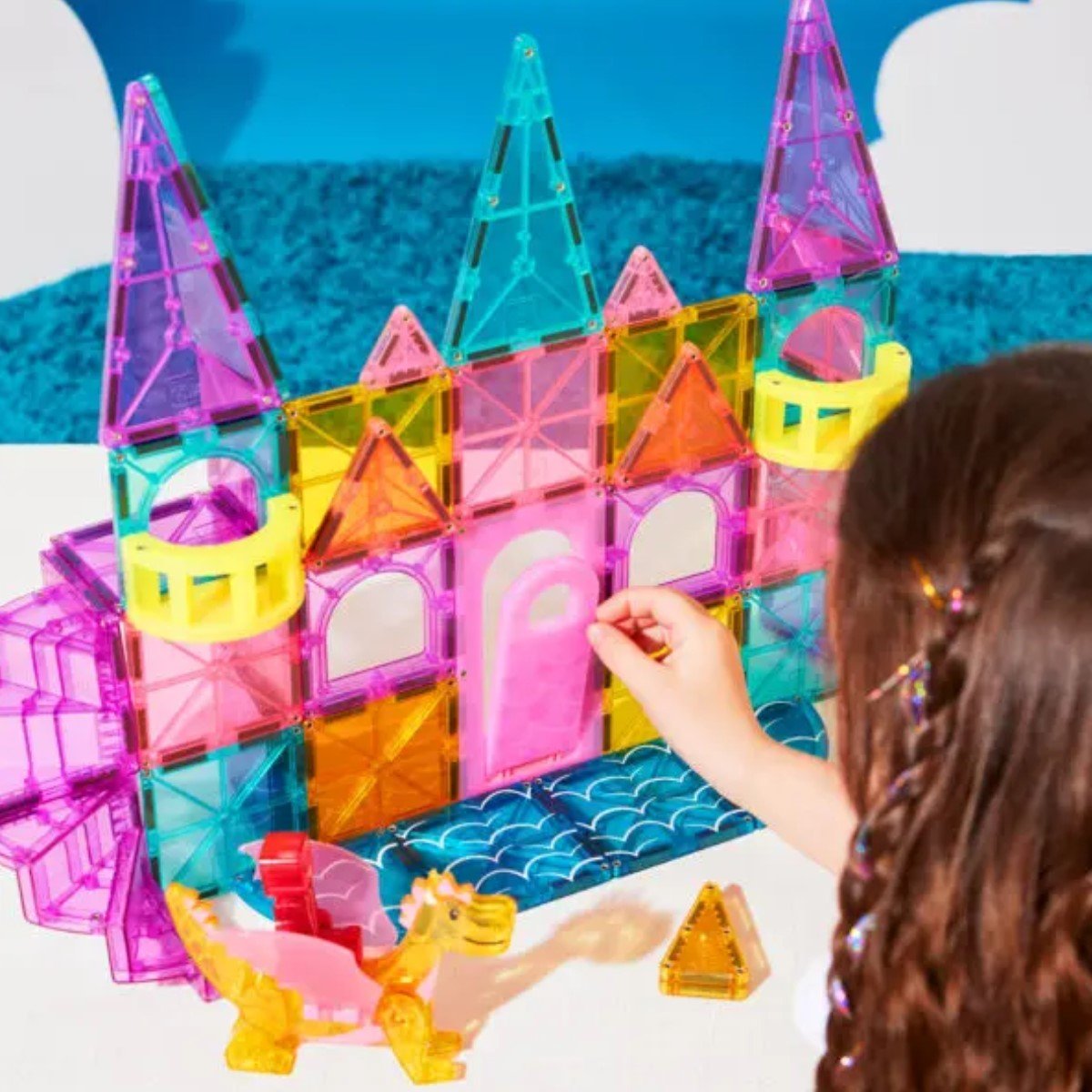 MAGNA-TILES Castle Deluxe + microMAGS 48 Piece Set