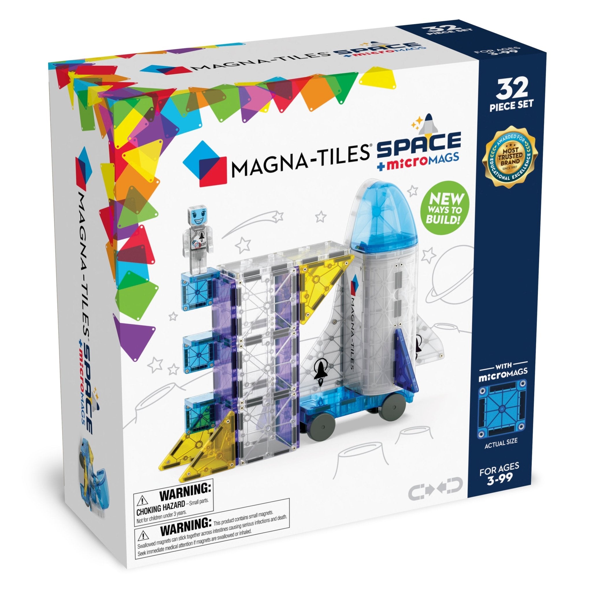 MAGNA-TILES Space + microMAGS 32 Piece Set