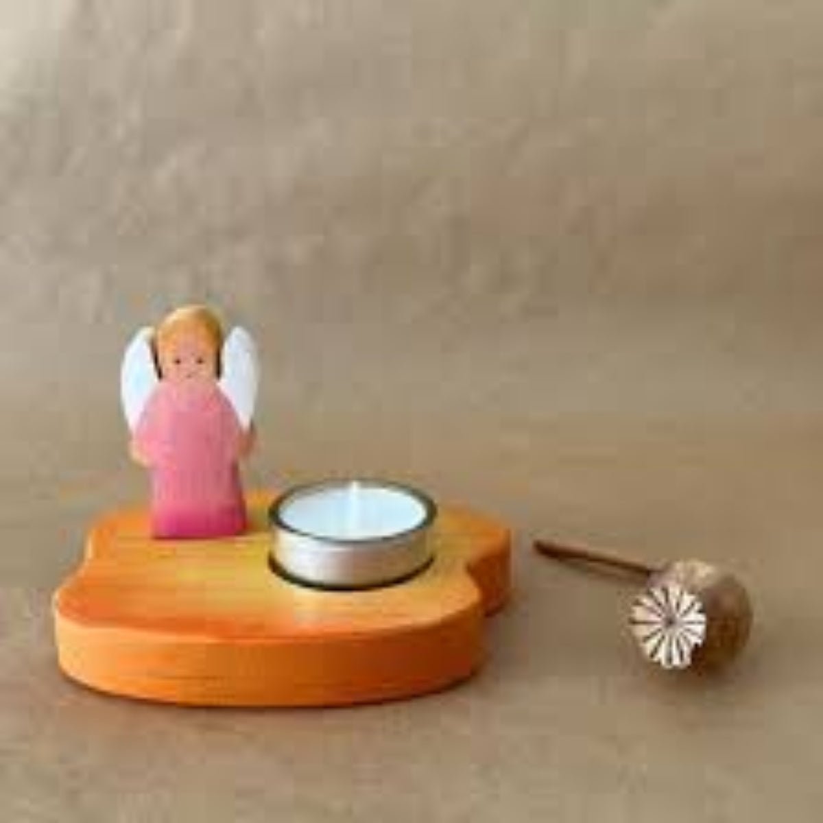 OSTHEIMER Candle Holder Angel red new
