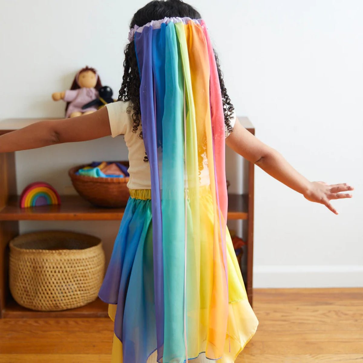 SARAH'S SILKS Veil - Rainbow/Lavender