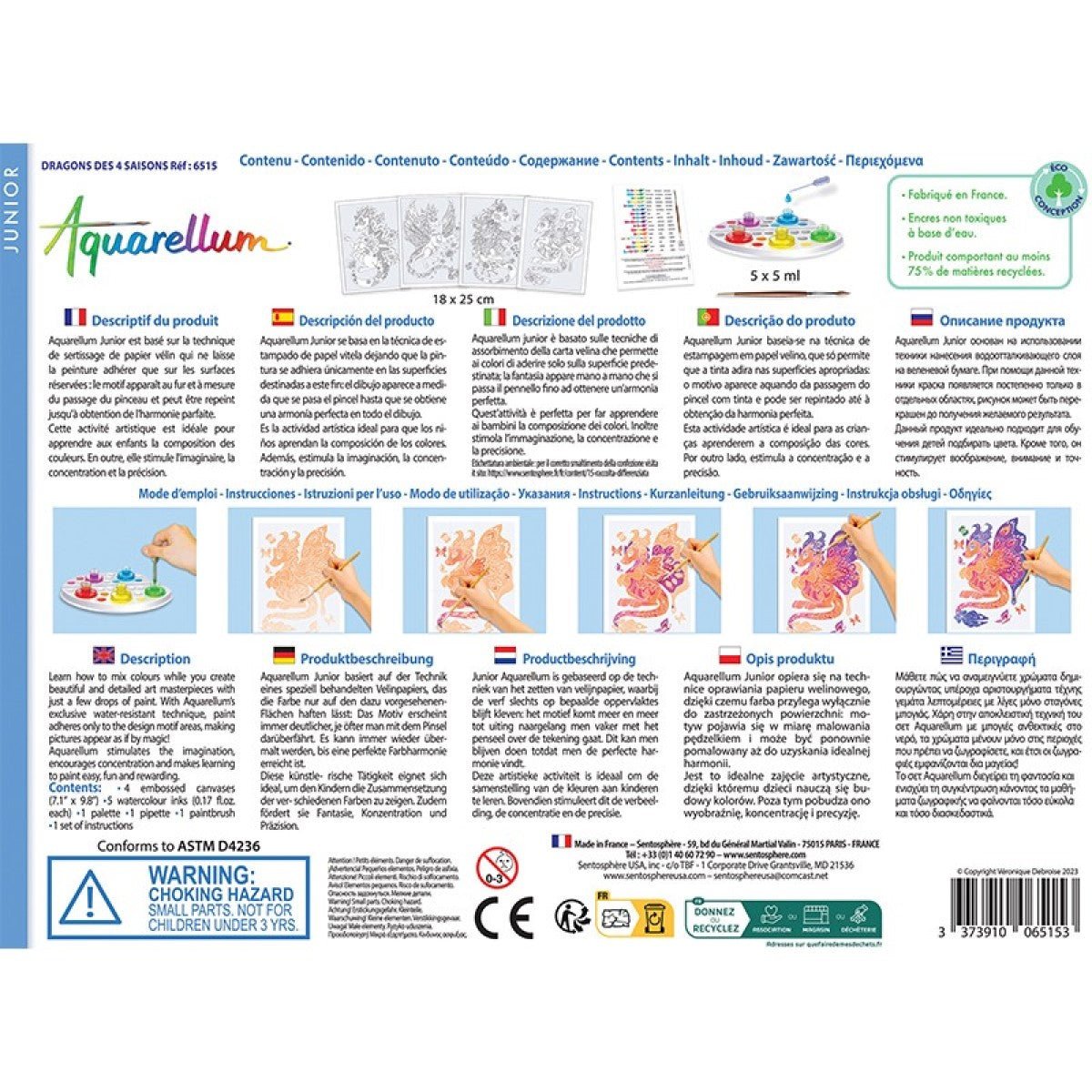 SENTOSPHERE AQUARELLUM JUNIOR DRAGONS DES 4 SAISONS