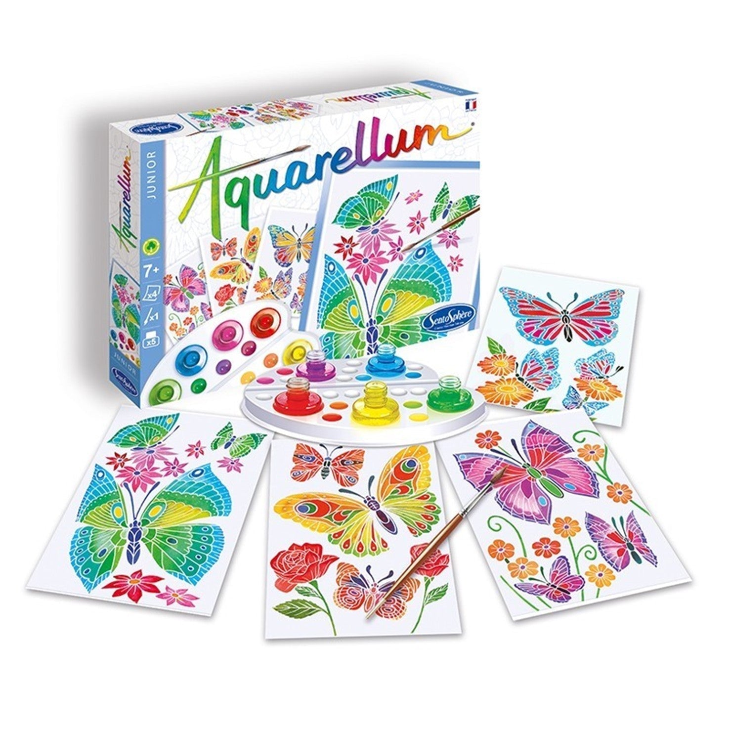 SENTOSPHERE AQUARELLUM JUNIOR "Papillons & Fleurs" - "Butterflies & Flowers"