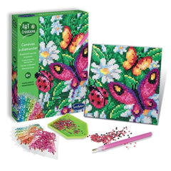 SENTOSPHERE ART & CREATIONS - CANEVAS A DIAMANTER - PAPILLONS ET MARGUERITES - BUTTERFLIES AND DAISIES