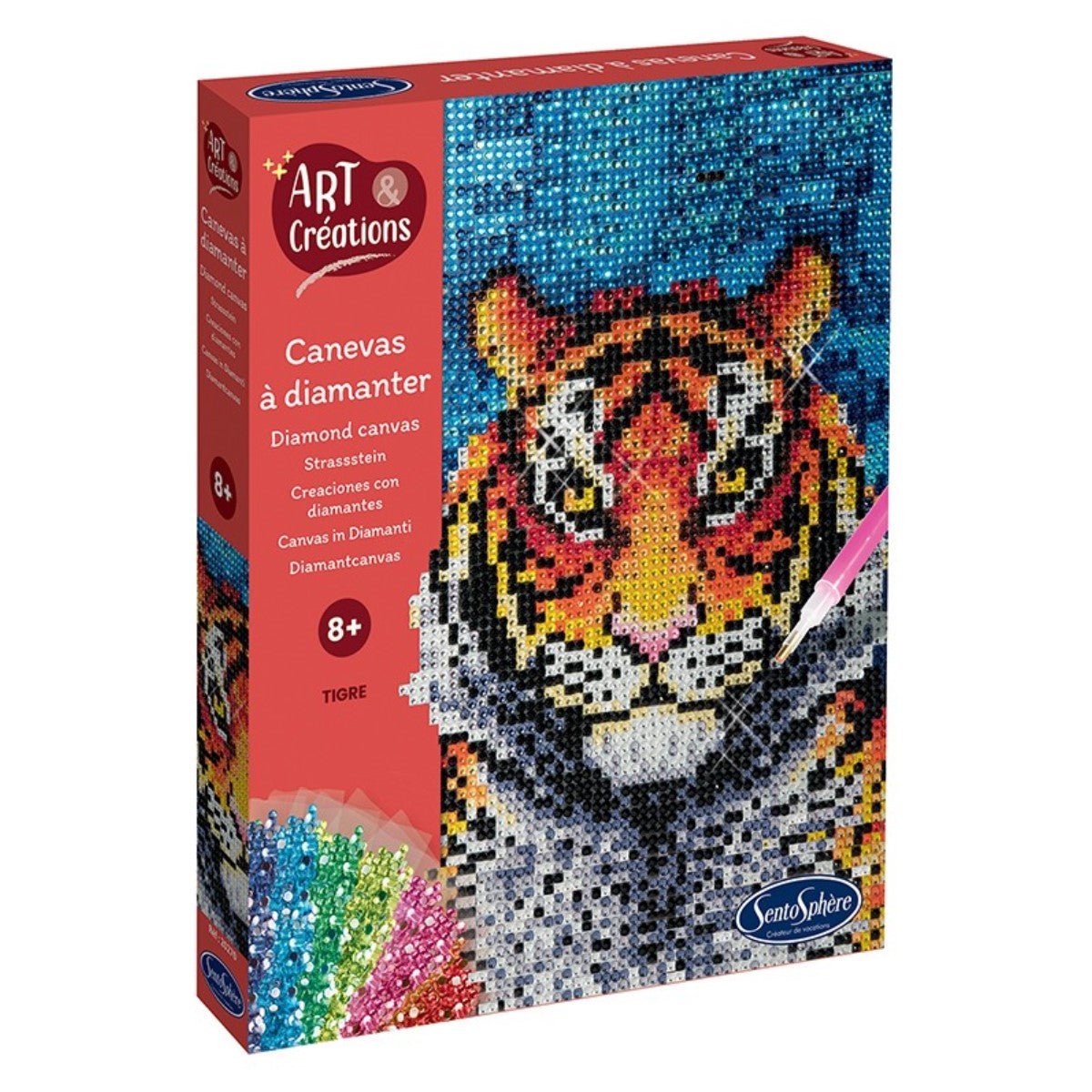 SENTOSPHERE ART & CREATIONS - CANEVAS A DIAMANTER - TIGRE - TIGER.