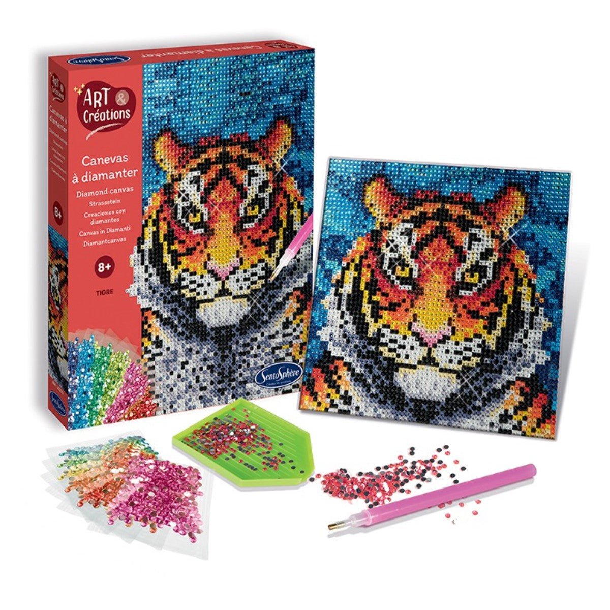 SENTOSPHERE ART & CREATIONS - CANEVAS A DIAMANTER - TIGRE - TIGER.