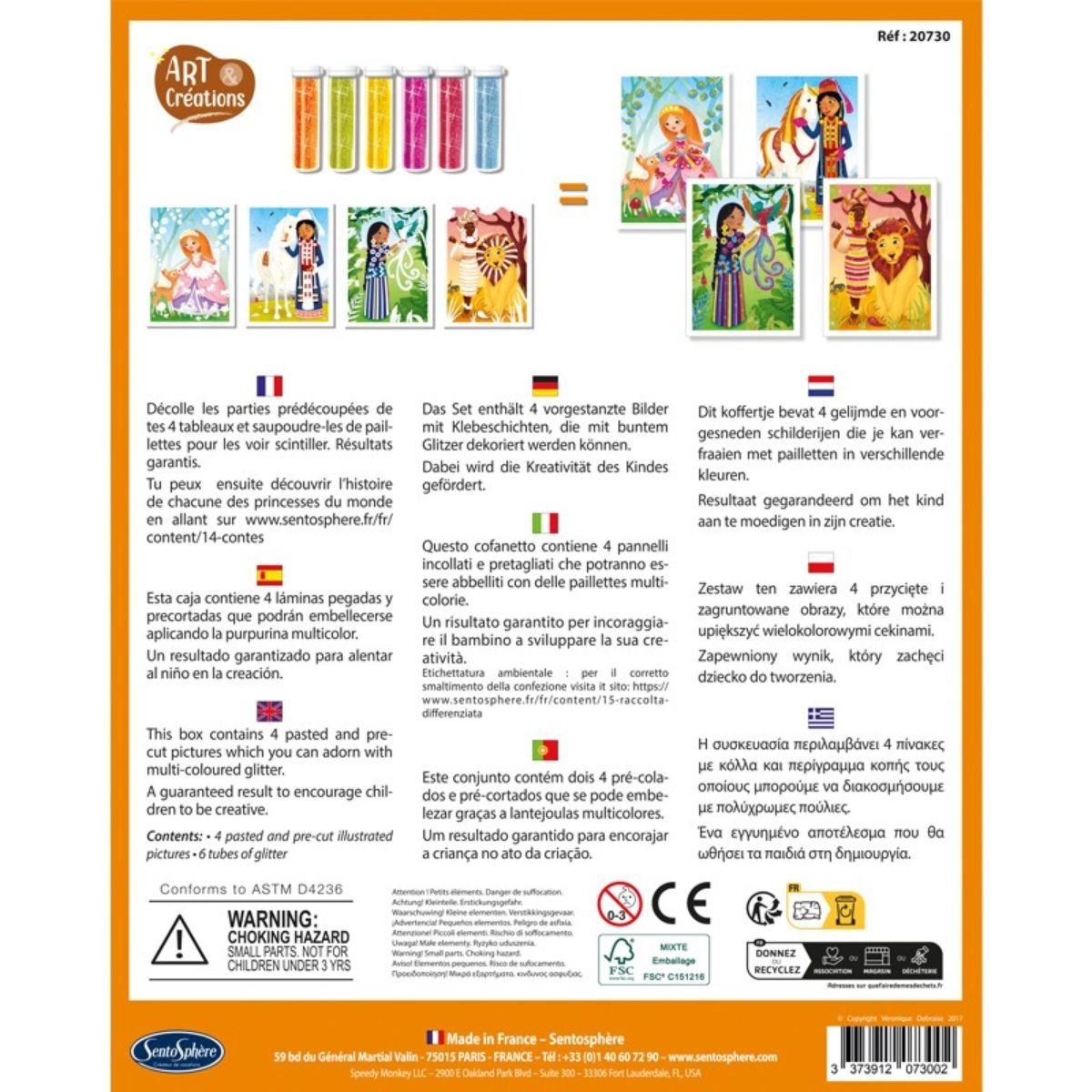 SENTOSPHERE Art & Creations - Tableaux A Pailleter - Princesses Du Monde