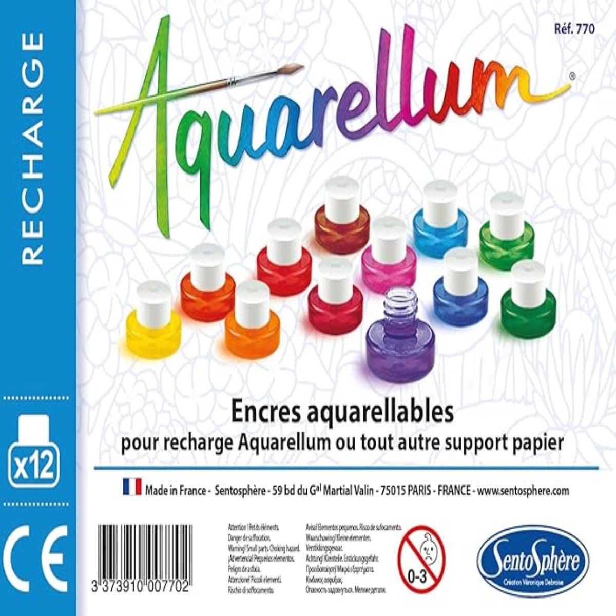 SENTOSPHERE VALISETTE 12 ENCRES - Watercolours from Aquarellum 12 bottles set